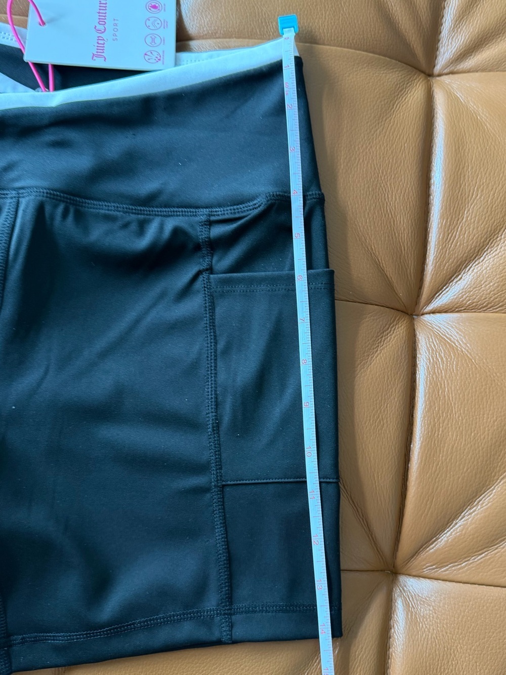 🖤Juicy Couture Sport Black Athletic Shorts with White Blue Waistband. NWT - Picture 10 of 15